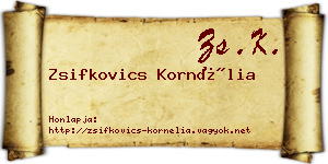 Zsifkovics Kornélia névjegykártya